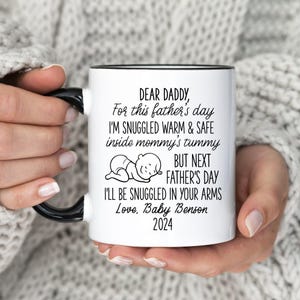 Personalized Daddy To Be Father&#39;s Day Mug, Soon To Be Dad Coffee Cup, Pregnancy Reveal Mug, First Time Dad Mug, (MU-188 Safe)