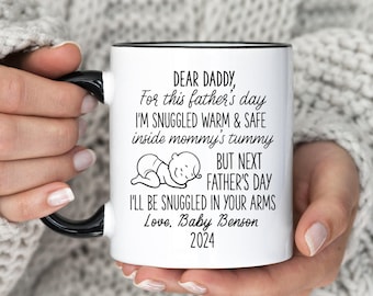 Mug personnalisé pour la fête des pères, future maman, future maman, mug grossesse, tasse papa pour la première fois (MU-188 Safe)