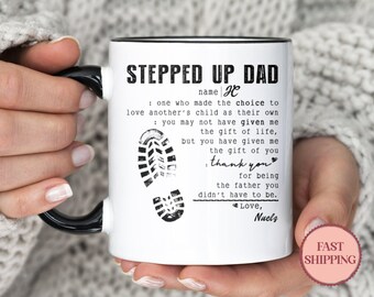 Taza personalizada "Papá Inspirado" • Regalo del Día del Padre para Padrastro • Taza de Café para Padrastro • Taza Personalizada para Padrastro • (MU-35 en adelante)
