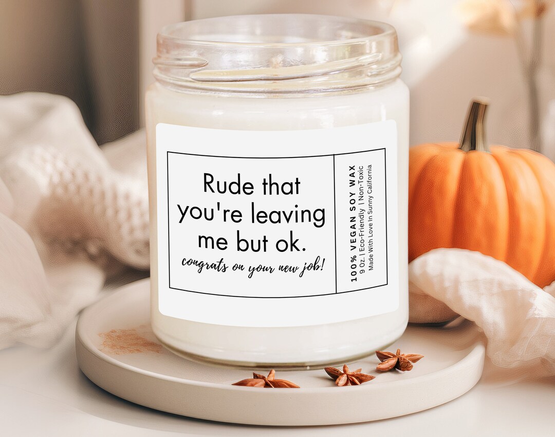 Congrats on Your New Job Candle Funny Leaving Job Candle Etsy