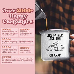 Like Father Like Son Oh Crap Mug, Funny Father's Day Gift From Son, Best Dad Ever Present, First Father's Day Coffee Mug, (MU-195 Like) image 5