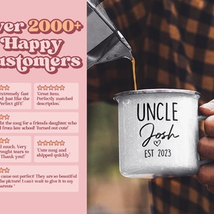 Est 2023 Aunt Uncle Mug, New Auntie Mug, Pregnancy Reveal Mug, Gift For Siblings, Personalized Aunt Mug, Cute Mug for Uncle & Aunt EM-2 image 6