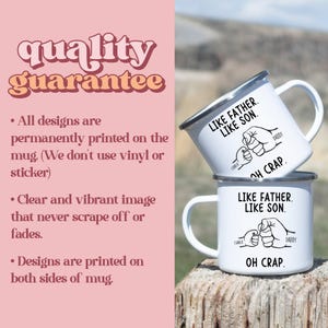 Like Father Like Son Oh Crap Mug, Funny Father's Day Gift From Son, Best Dad Ever Present, First Father's Day Coffee Mug, (MU-195 Like) image 3