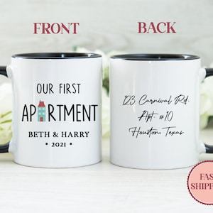 Personalized First Apartment Mug • Custom Address Apartment Mug • Our First Place Together Mug • Custom Name Couple Mugs • (MU-20 Our)