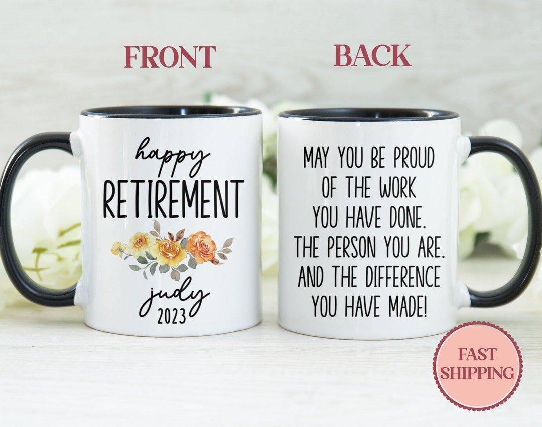 Custom Happy Retirement Mug Personalized Retirement Gifts Retirement