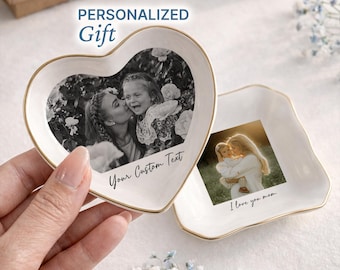 Custom Photo Mother's Day Gift Jewelry Dish | Personalized Keepsake for Mom or Grandma | Trinket Dish (JW-13)
