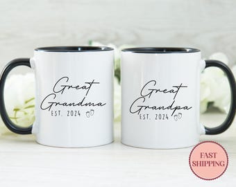 Great Grandma Great Grandpa Mug Set •New Great Grandparents Gifts •New Baby Announcement Mugs •Grandpa Mug •Grandma Mug •(MU-31)