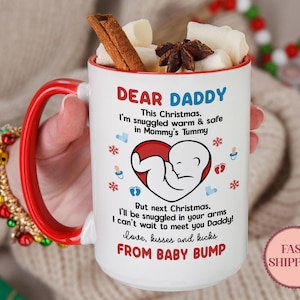 Soon To Be Dad Christmas Mug, Soon to Be Dad Christmas Gift, Baby Bump Mug, Future Dad Coffee Cup, Parents To Be Mug, Christmas Gifts