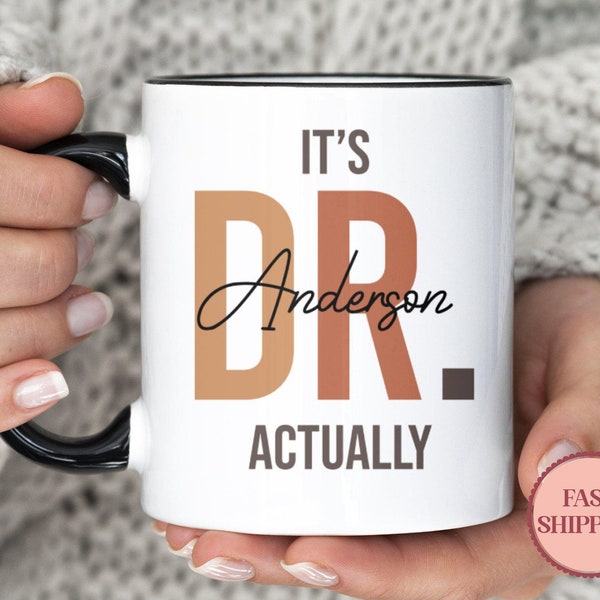 Tasse à café Dr personnalisée • Cadeau pour médecin • Cadeau pour l'obtention d'un diplôme d'une faculté de médecine • Mug Dr personnalisée • Idées cadeaux pour remercier un médecin (MU-50DR)