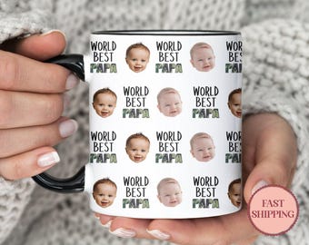 Tazza da caffè "Il miglior papà del mondo" • Tazza personalizzata con foto del bambino • Tazza regalo "Il miglior papà di sempre" • Grazioso regalo per la festa del papà • (PMU-8 Best)