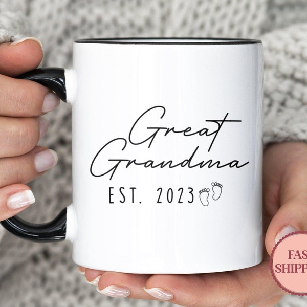 Great Grandma Est 2023 Mug • Mother's Day Gift Ideas • Great Grandmother Mug • Great Grandma Coffee Cup • Pregnancy Reveal Mug (MU-64GGM)