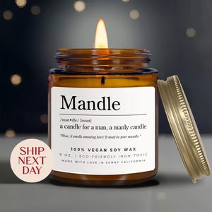 Manly Candle for Him, Valentine's Day Gift, Eco-Friendly Soy Wax, Unique Scented Mandle, Perfect for Men, Relaxation, Home Decor