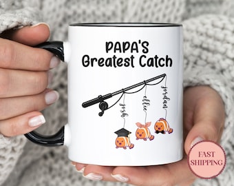 Personalized Papa's Greatest Catch Mug •Father's Day Mug From Kids •Happy Father's Day Gift •Custom Gift Ideas For Papa •(PMU-1 Papa)