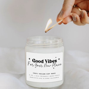 Good Vibes For Your New Place Candle, Housewarming Candle, New House Gift, Home Owner Gift, Friend Candle, First Home Gift Ideas, C-13HOU imagem 4