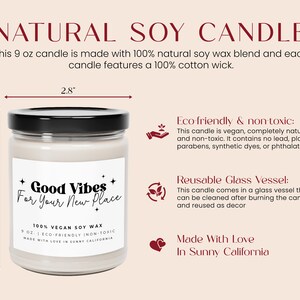 Good Vibes For Your New Place Candle, Housewarming Candle, New House Gift, Home Owner Gift, Friend Candle, First Home Gift Ideas, C-13HOU image 3