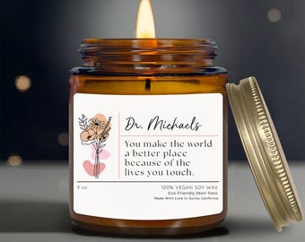 Personalized Doctor Candle,  Christmas Gift for Doctor, Appreciation Gifts For Doctors, Positive Candles, Inspiring Gift