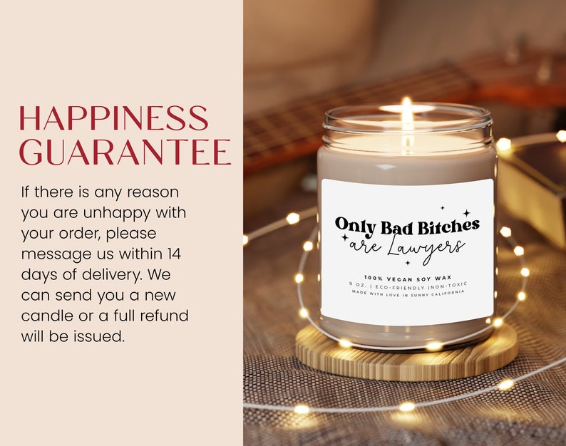 Only Bad Bitches Are Lawyers Candle, Funny Graduation Gift, Law Student Candle, Bar Exam Gift, Attorney Graduation Candle, Future Lawyer 画像 5