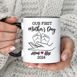 Our First Mother&#39;s Day Mug, Custom Gift for New Mother, First Mothers Day Personalised Mug, New Baby Gift for New Mom, (MU-162 First)