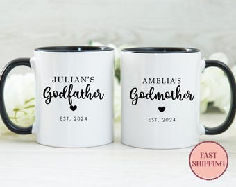 Custom Godparents Mug • Godfather & Godmother Mug • Personalised Godparent Gift Ideas • Godfather Coffee Mug • Godmother Mugs (MU-59)