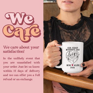 a woman holding a coffee mug in her hands