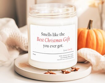 Smells Like The Best Christmas Gift Candle, Personalized Christmas Candle, Custom Holiday Gift, Perfect Xmas Gift With Name