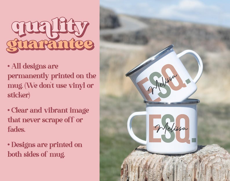 Mug Esquire personnalisée • Esquire Est 2022 • Mugs pour étudiants en droit • Cadeau pour l'obtention du diplôme en droit • Cadeaux pour avocat • Idée cadeau pour l'obtention d'un diplôme de faculté de droit (MU-52ESQ) image 3