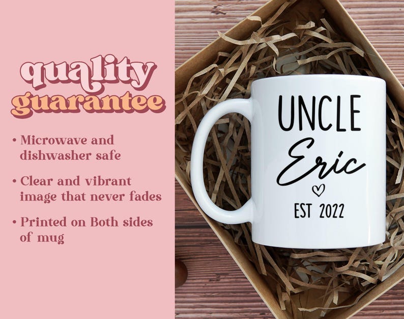 New Aunt Uncle Coffee Mug Set • Custom Name Coffee Mugs • Baby Reveal ...