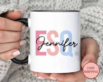 Personalized ESQ Mug, Custom Esquire Mug, Graduation Gift Ideas, Custom Lawyer Mug, Occupation Mugs, Birthday Gift for Esquire (MU-99 ESQ)