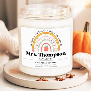 Custom Teacher Appreciation Candle, Christmas Gift for Teacher, Personalized Teacher Gift, Teacher Appreciation Candle, End Of Year Gift image 1