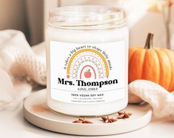 Custom Teacher Appreciation Candle, Christmas Gift for Teacher, Personalized Teacher Gift, Teacher Appreciation Candle, End Of Year Gift