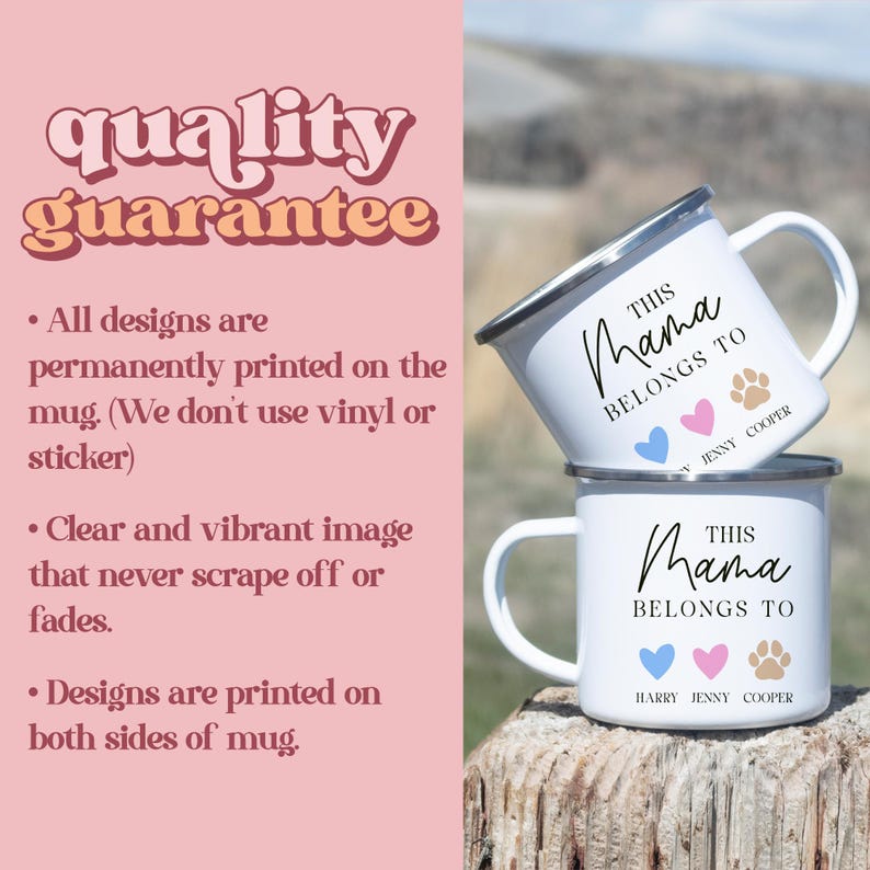 Personalized Mother's Day Mug for Mom, Custom Mama Coffee Cup with Kids & Pets Names, Unique Mother's Day Present Idea(MU-333) image 4
