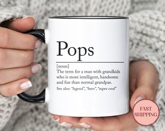 Pops Definition Mug •Personalized Grandpa Gift •Custom Pop Coffee Mug •Mug Gift for Grandfather •(MU-34 Pops)