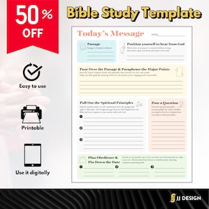 Bible Study Template, Bible Study Guide, Bible Study Journal, Printable Bible Study, Bible Verse Mapping, Devotional Journal, In Depth Bible