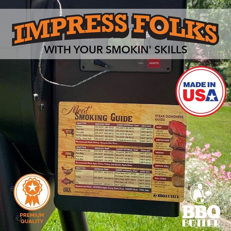 BBQ Smoking Chart Meat Temperature Guide Perfect for BBQ Smokers