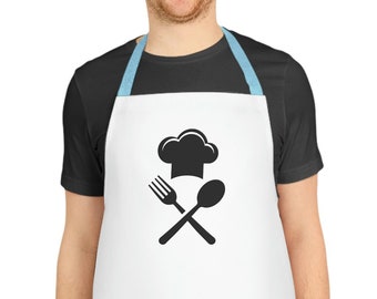 Home Cooking - Chefs Apron - BBQ - Chef Hat Crossed Utensils - Canvas Apron - Free Shipping!