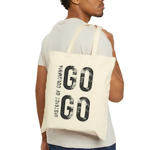 GO-GO - Music - Washington DC - Double-Sided Print - Natural - Cotton Canvas Tote Bag - Free Shipping!