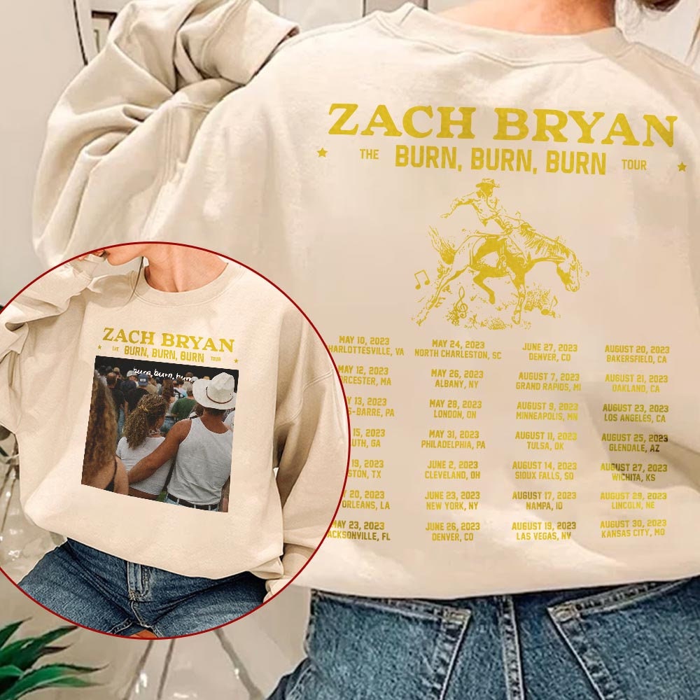 Zach Bryan Burn Burn Burn Tour 2023 Retro Shirt, Zach Bryan Tour Merch