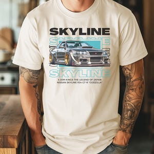 Nissan Skyline R34 Graphic Tee: JDM Car Shirt, Comfort Colors