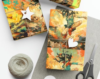 Anime Girl Colloage Gift Wrapping Paper / Anime Gift Wrap Papers