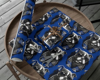 Badass bulldog wrapping paper   /  Bulldog with Sunglasses Gift Wrap Papers