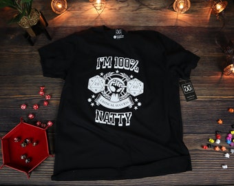 Ik ben 100% Natty Critical Success DnD, TTRPG, Fantasy Gaming Gym Workout T-Shirt