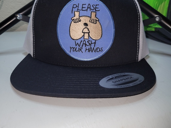 Please Wash Your Hands Funny Dirty vintage look trucker hat