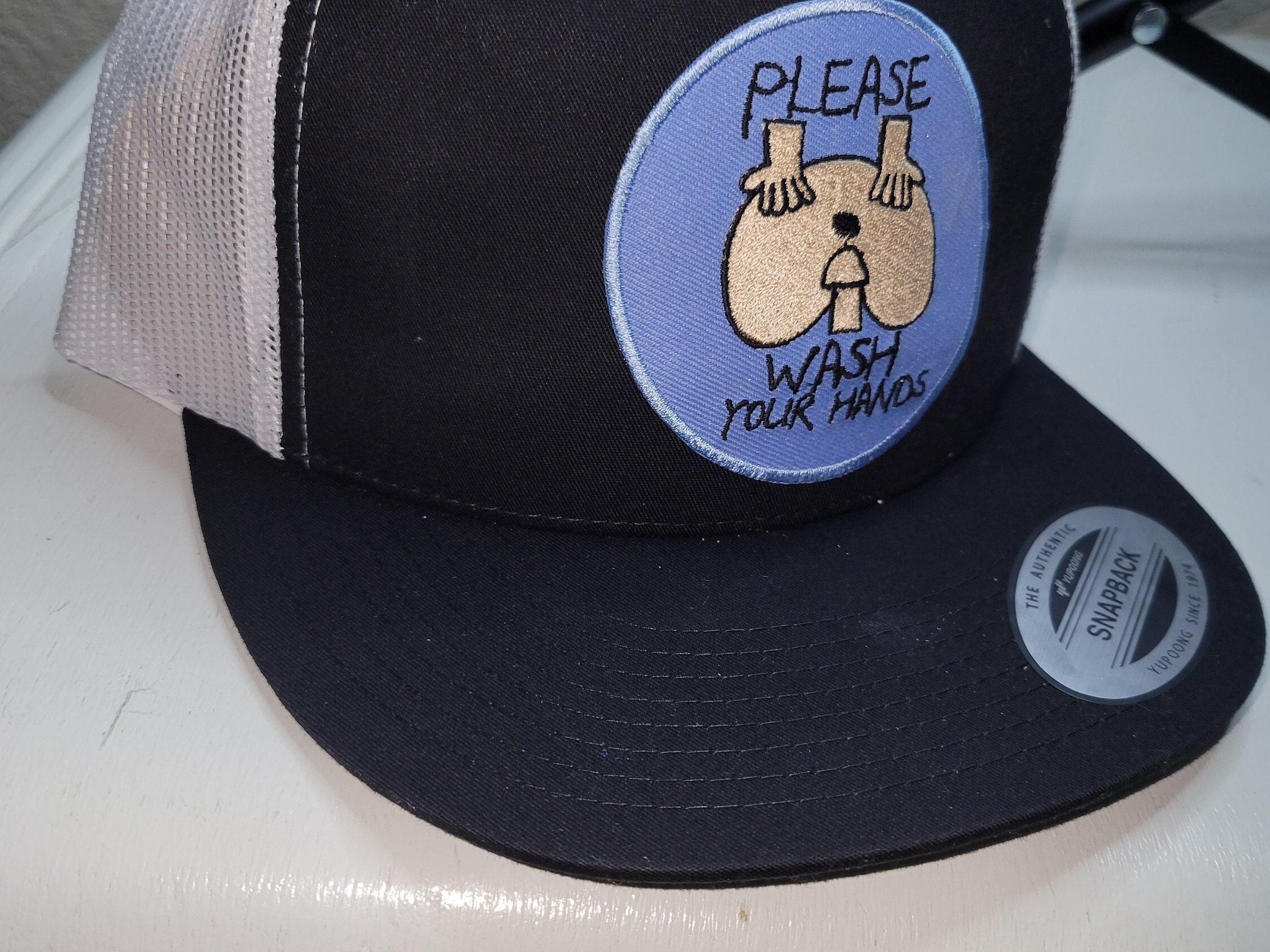 Please Wash Your Hands Funny Dirty vintage look trucker hat