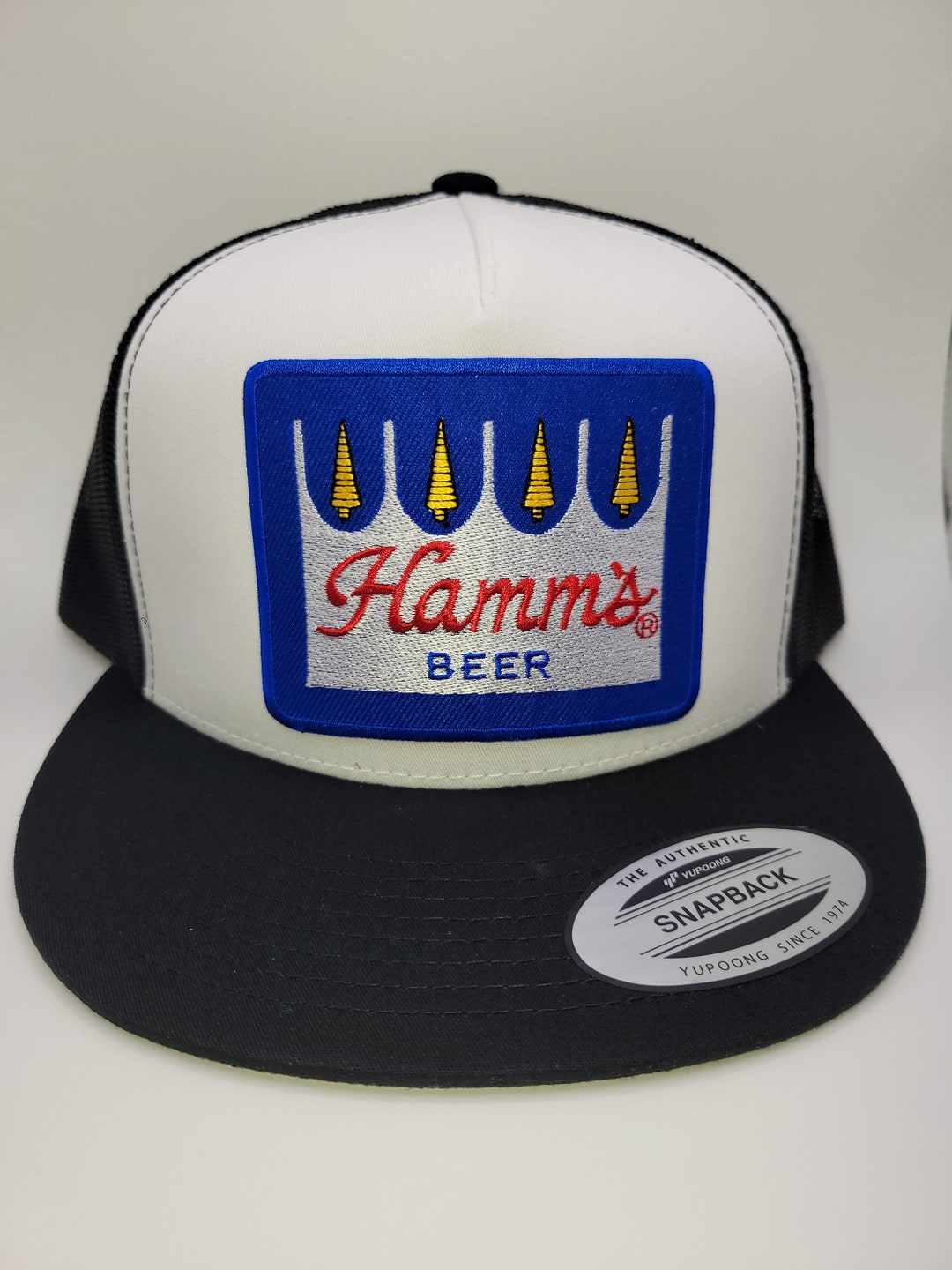 Hamms Beer Vintage Look Trucker Hat Flatbill Snapback Cap Etsy