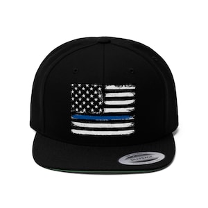 Dünner Blue Line Unisex Flach Schein Hut