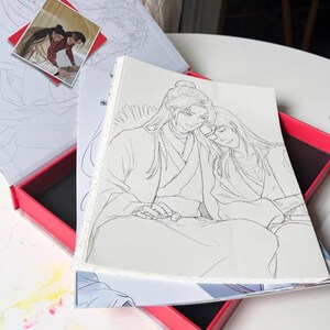 TGCF Coloring Page Set Tian Guan Ci Fu Xie Lian Hua Cheng - Etsy