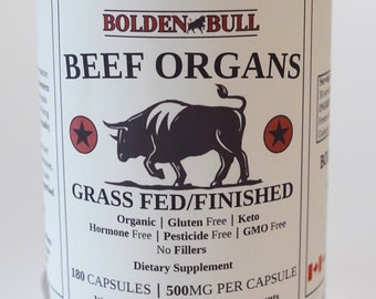 BoldenBull's Capsules d'organes de bœuf 500 mg 180 gélules (foie/rein/cœur)