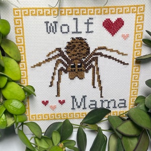 Cross stitch PDF pattern Crafty Yams creepy mother spider