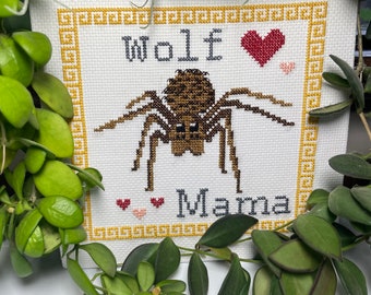 Cross stitch PDF pattern Crafty Yams creepy mother spider