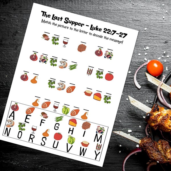 The Last Supper Decoder Activity Sheet